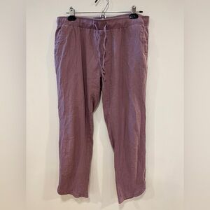 Pact organic cotton coastal double gauze ankle pants. Light purple mauve